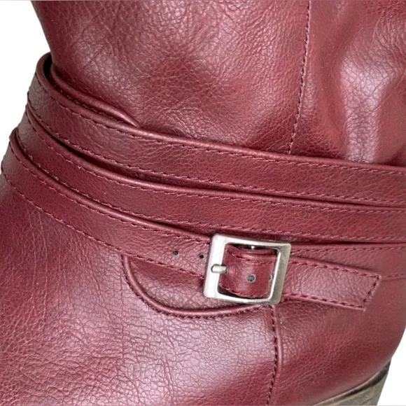 JOURNEE Ivie Boots Knee High Riding Boot Style Wine Color Size 9 Wide Calf VGUC - Picture 6 of 16